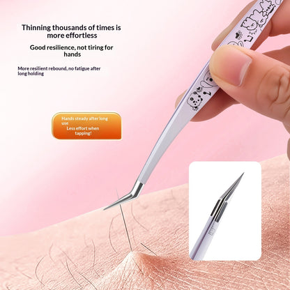 Scenic Sticker Curved Tweezers False Eyelashes