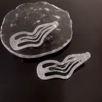Irregular Lines Bang Sweet Cool Full Diamond Side Clip