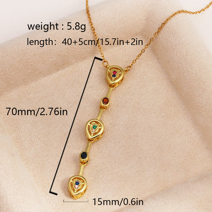 Square Colored Diamond Pendant Necklace For Women