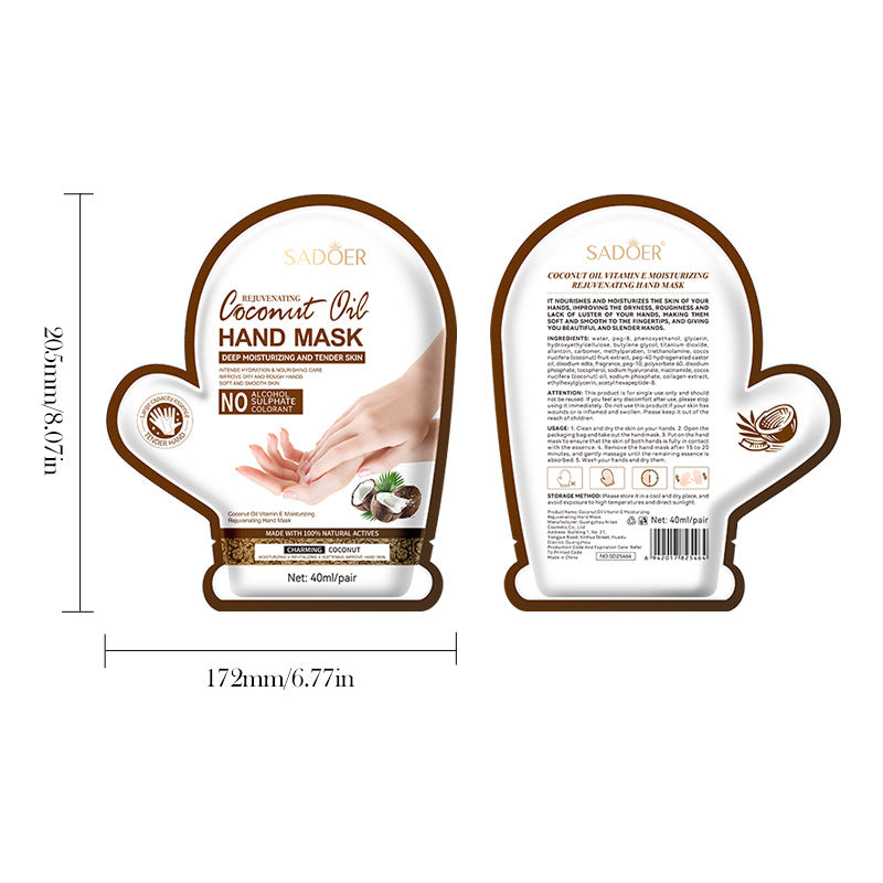 Coconut Oil Vitamin E Nourishing Hand Mask For Soft Smooth Skin