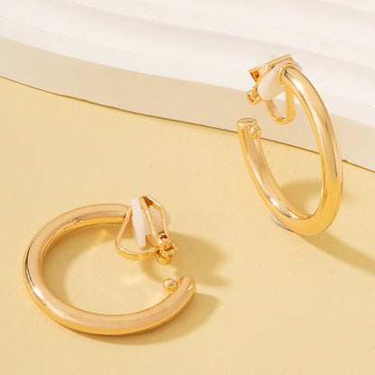 Simple Circle Elegant Earrings Triangle Ear Clip Without Piercing