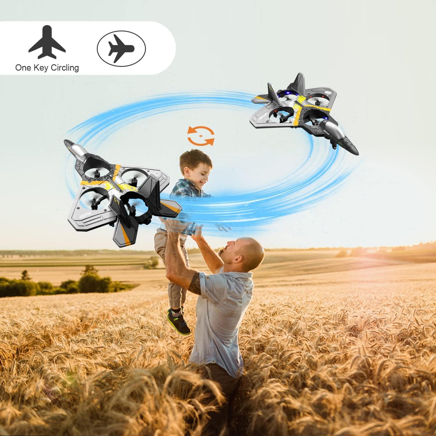 V17 Remote Control Plane 2.4Ghz Foam RC Airplanes Helicopter Quadcopter,Spinning Drone With Cool Light,Gifts For Kids Adults.Logistics Is Randomly Sent By UPS,USPS,FEDEX,Amazon Logistics.