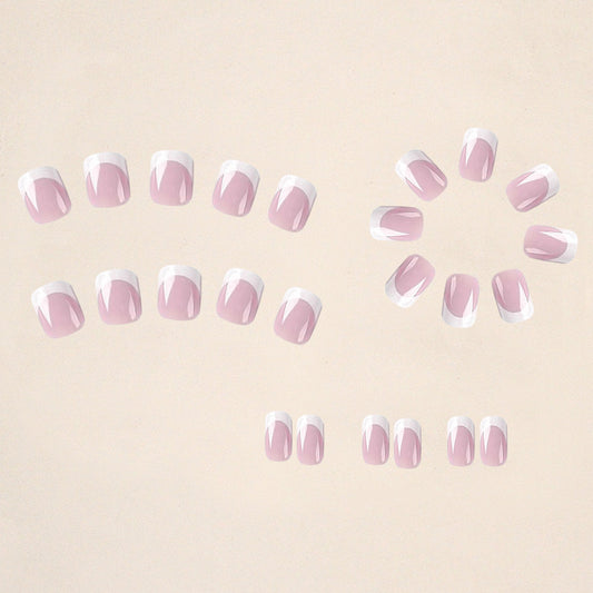 24 Pieces Per Box White Fake Nails Cool To Wear
