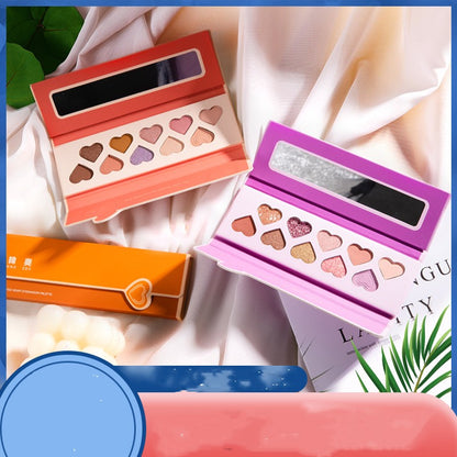 Ten Color Pearlescent Matte Eyeshadow Tray Waterproof Makeup Love