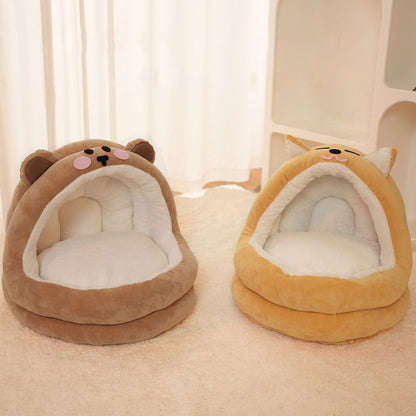 Pet Cat Bed Warm Pet Basket Cozy Kitten Lounger Cushion Kennel Kitten Bed House Sleeping Bag For Small Medium Dog Cat Supplies
