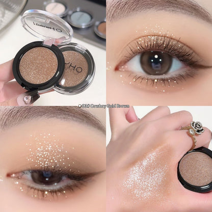 Single-Color Eyeshadow Palette With Crushed DiamondsDual-Use For Cheeks And Eyes To Brighten Your Look