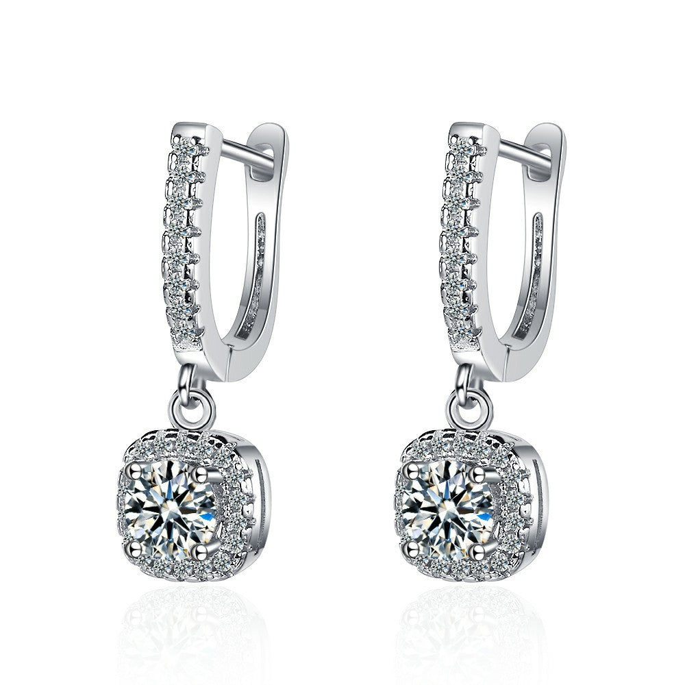 Ear Clip Women's Diamond Inlaid Short Hollow Zircon Earrings