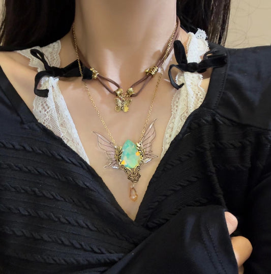 Double Brown Gemstone Necklace For Women Necklace