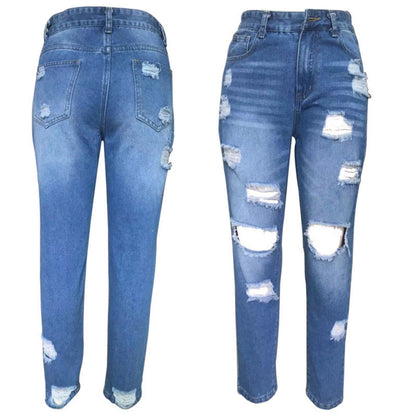 Ripped Slim Fit Jeans For Women
