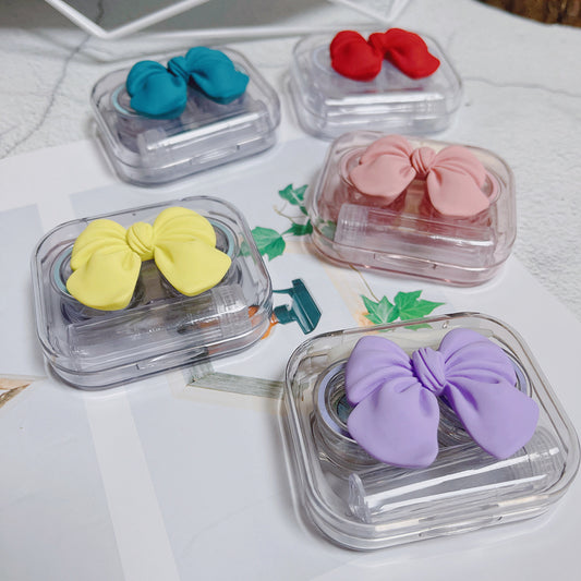 Bow Contact Lens Box Female Cute Japanese Light Simple And Transparent
