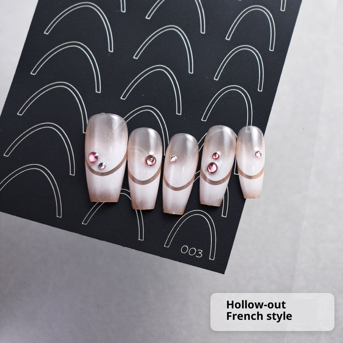 Nail Art Deep V French Sticker Spray Gradient Patting Glue Template