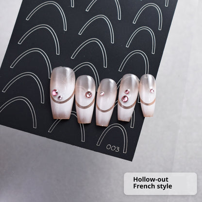 Nail Art Deep V French Sticker Spray Gradient Patting Glue Template