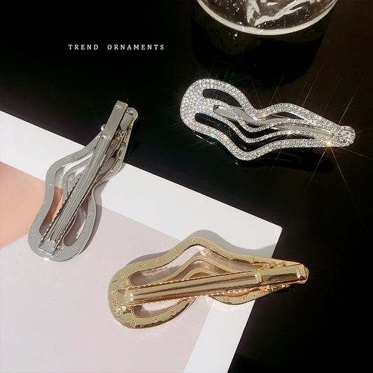 Irregular Lines Bang Sweet Cool Full Diamond Side Clip