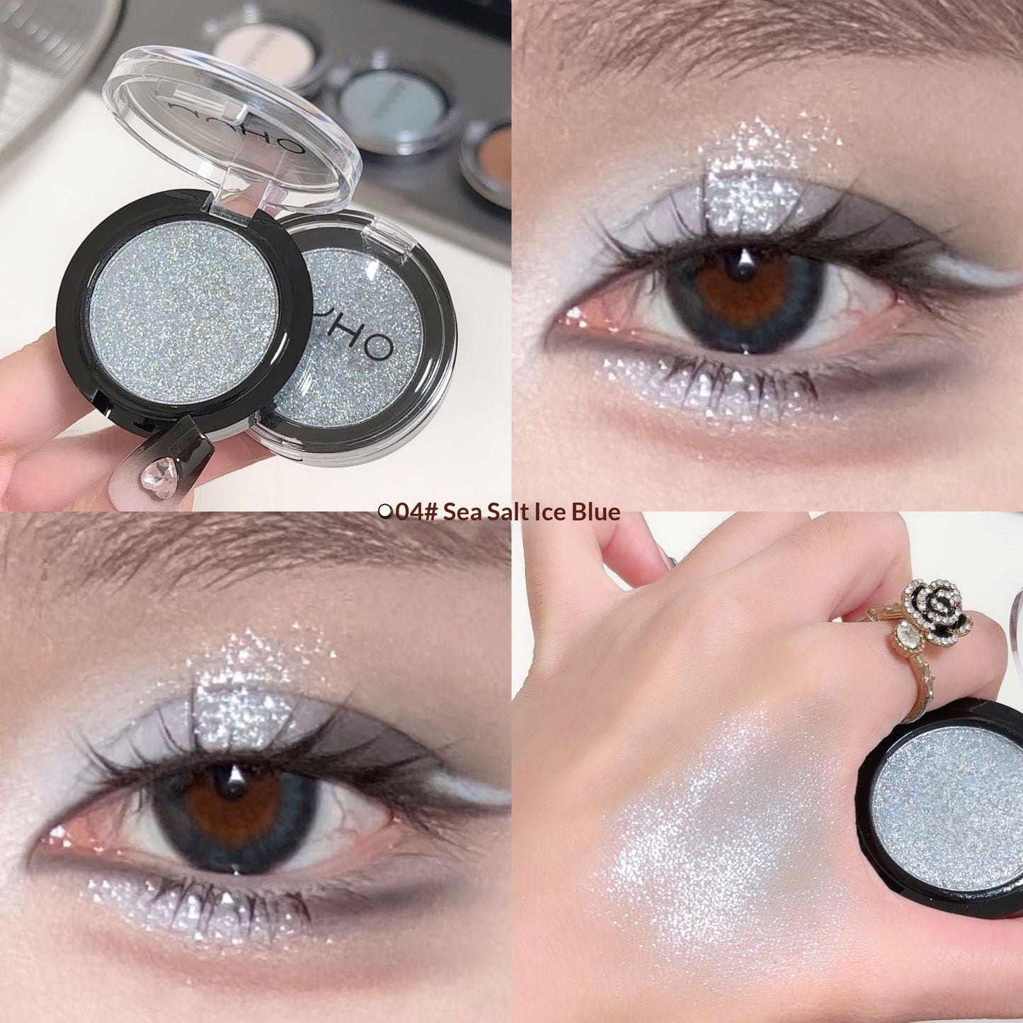Single-Color Eyeshadow Palette With Crushed DiamondsDual-Use For Cheeks And Eyes To Brighten Your Look