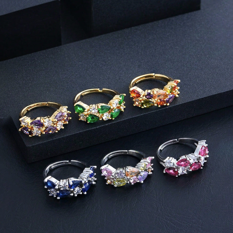 Elegant Bohemian Zircon Ring For Women Street Shooting Jewelry