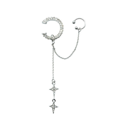 Diamond Pierced Ear Clip Earrings