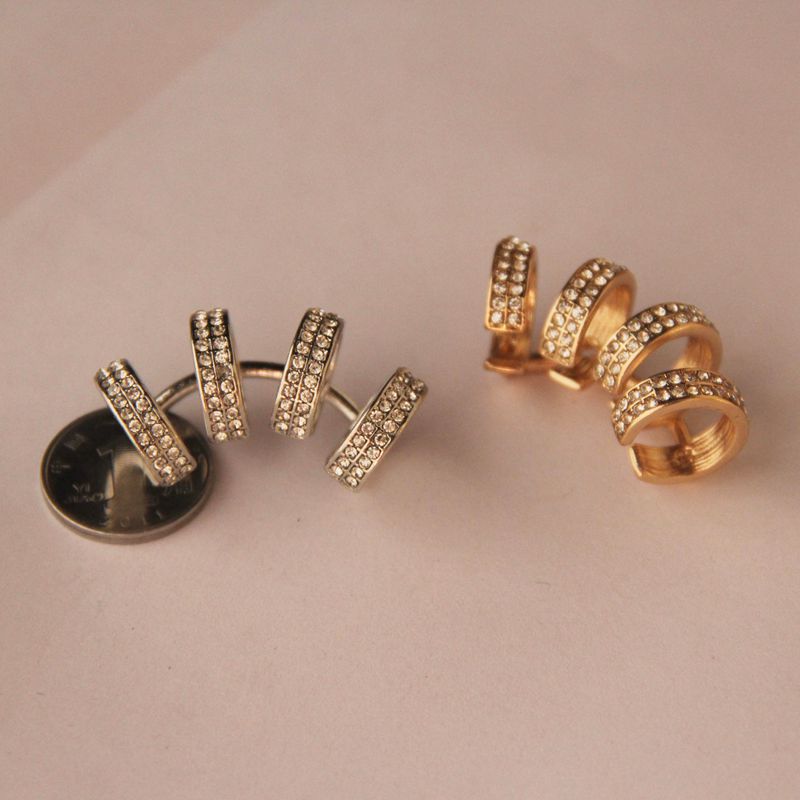 Alloy Diamond Ear Bone Clip Earrings