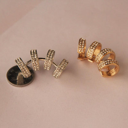 Alloy Diamond Ear Bone Clip Earrings