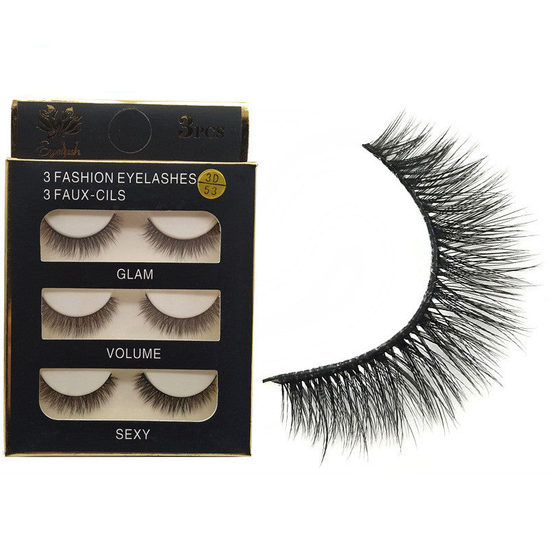 False Eyelashes Natural Tail Extension 3D Simulation Three Pairs