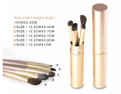 Soft Portable Brush Set With 5 Eyeshadow Brushes