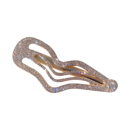 Irregular Lines Bang Sweet Cool Full Diamond Side Clip