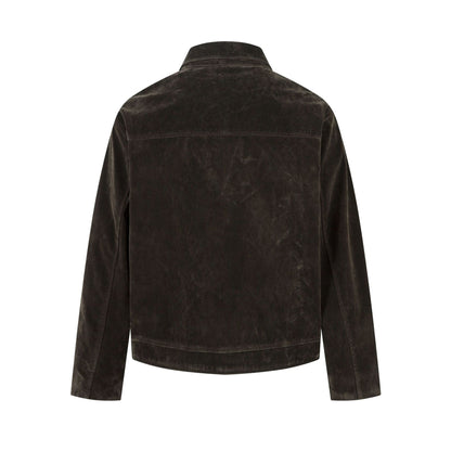 Deconstructed Jacket Design Mens Cropped Relaxed-fit Casual Outerwear