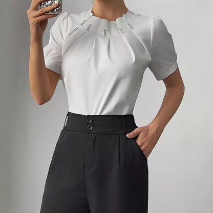 Puff-sleeve Shirt Blouse T-shirt