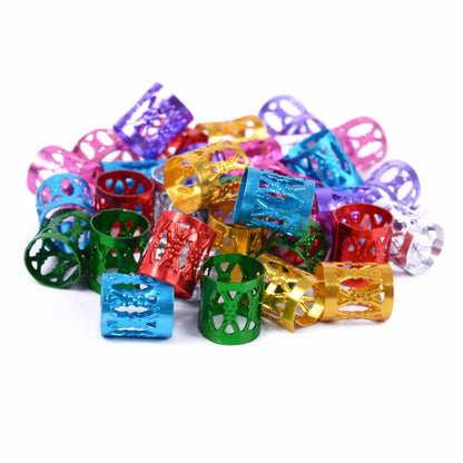 Aluminum Hollow Embossed Dreadlocks Buckle Dreadlocks Hair Extension Ring Hair Braid Cuff