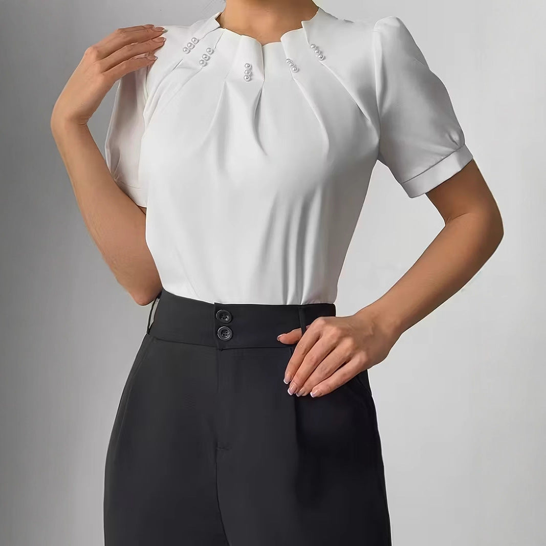 Puff-sleeve Shirt Blouse T-shirt