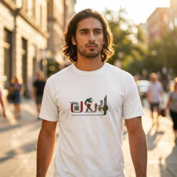 Summer Short-sleeved Men And Women Couple Solid Color White Printed T-shirt