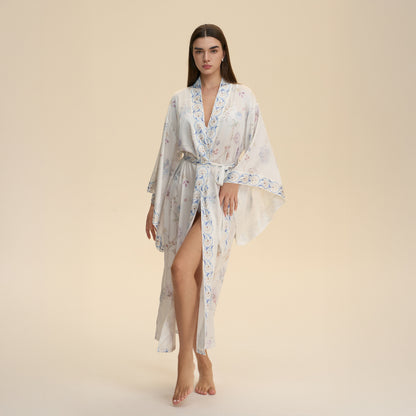 Printed Kimono Style Blouse Loose Fitting Cardigan Jacket For Women Tunic Top