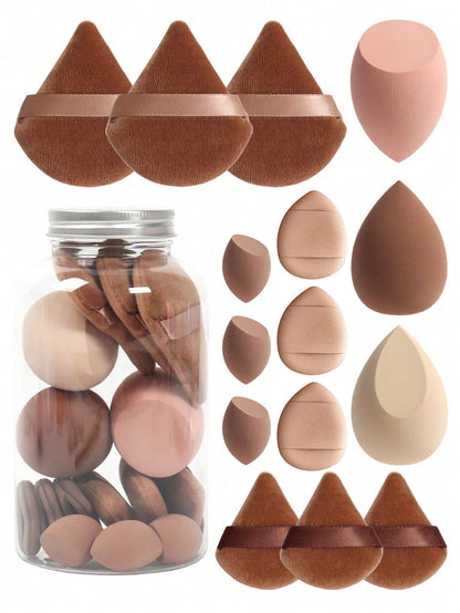 15-piece Powder Puff Set In A Floating Bottle