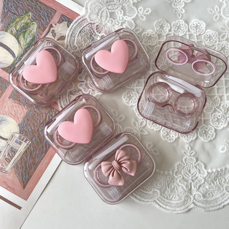 Transparent Contact Lens Case Mini And Simple One-piece Couple Box