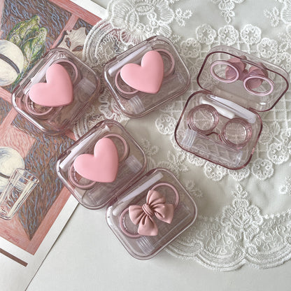 Transparent Contact Lens Case Mini And Simple One-piece Couple Box