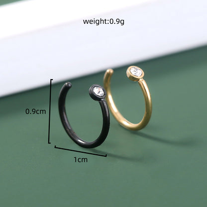 Nose ring Cross-border e-commerce source Human body piercing C-shaped stainless steel rhinestone nose ring with diamond nose nail fake nose ring jewelry