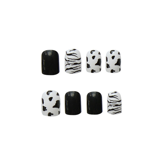 Fake Nail Patch Finished Nail Sticker Nail Sticker Black And White