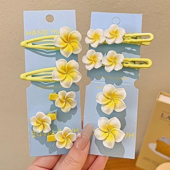 Plumeria Rubra Bangs Small Hairclip Female Cute Hairpin