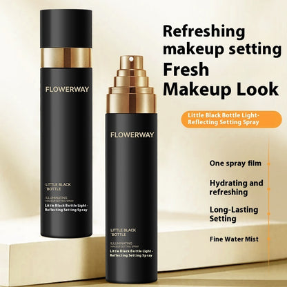 Small Black Bottle Light Sense Makeup Mist Spray Fast Film Forming Long-lasting Finishing