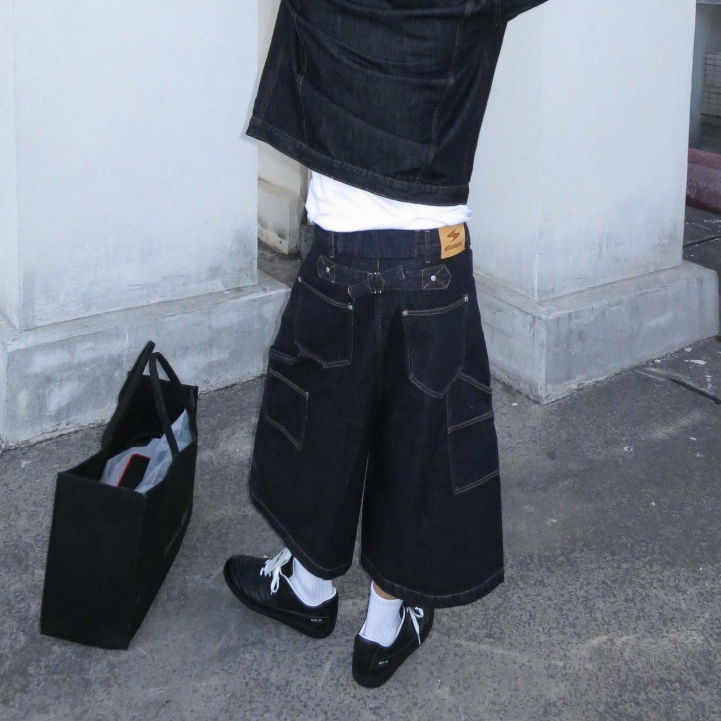 Trendy Washed Wide Leg Short Pants