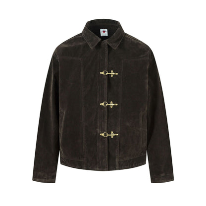Deconstructed Jacket Design Mens Cropped Relaxed-fit Casual Outerwear