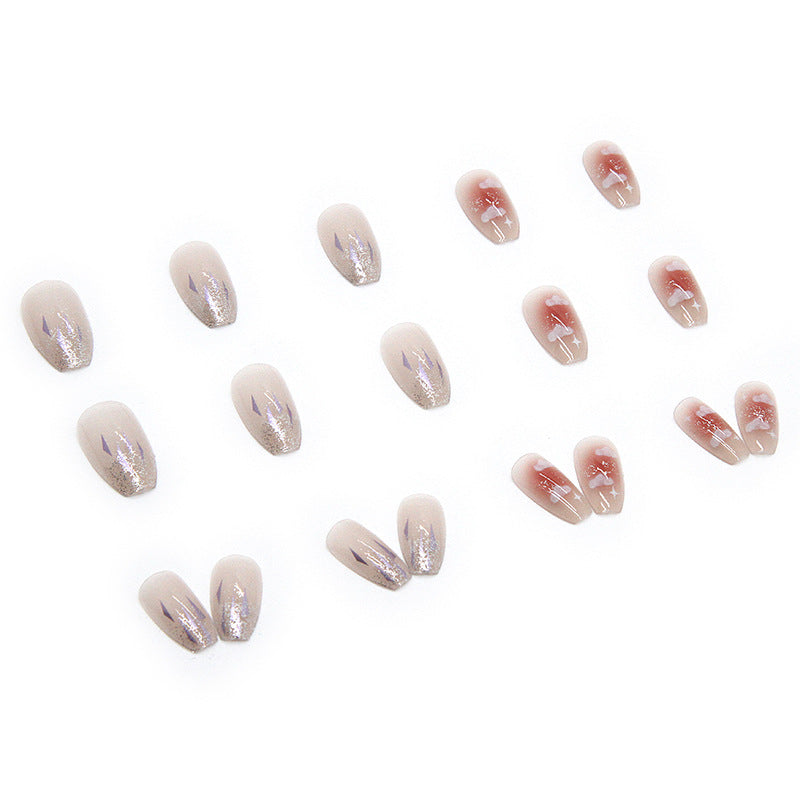 Wearable Nail Sticker Ballerina Ice Transparent Shiny Clouds