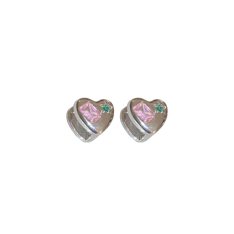 Women's Fashion Heart-shaped Zircon Ear Clip Earrings