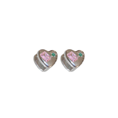 Women's Fashion Heart-shaped Zircon Ear Clip Earrings