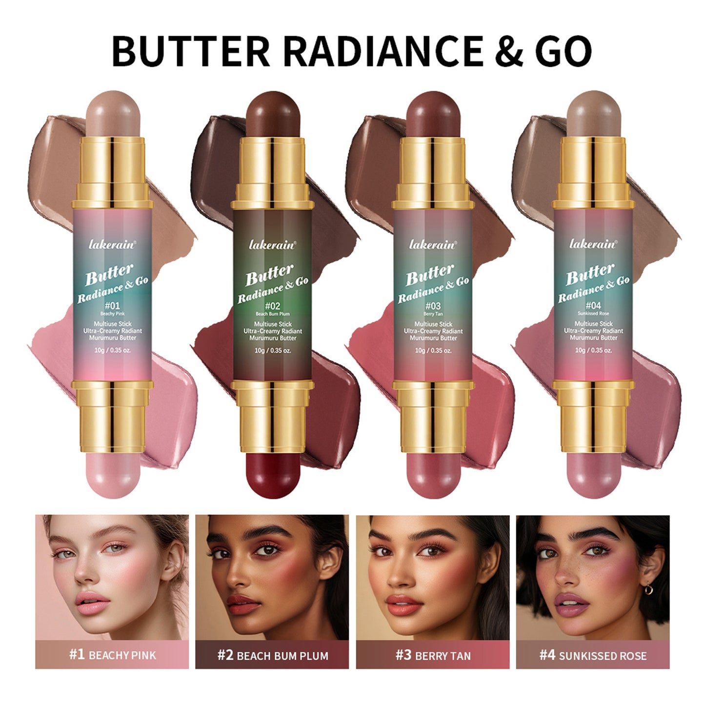 Natural Nude Makeup Double-headed Three-dimensional Face Repair Blush Stick