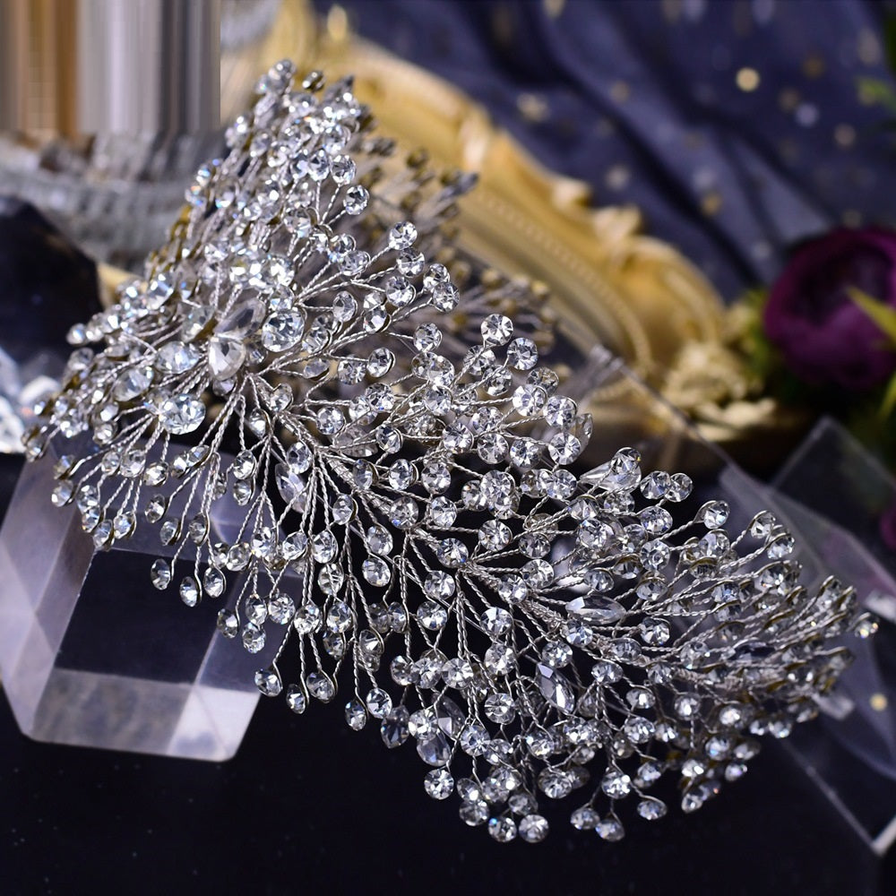 Bridal Headwear Hair Accessories, Handmade Rhinestone Hair Band
