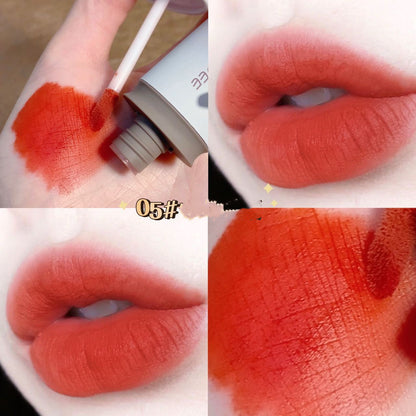 Bunny Lip Glaze Set Matte Finish Velvet Lip Mud White And Does Not Fade No Stain On Cup Lipstick