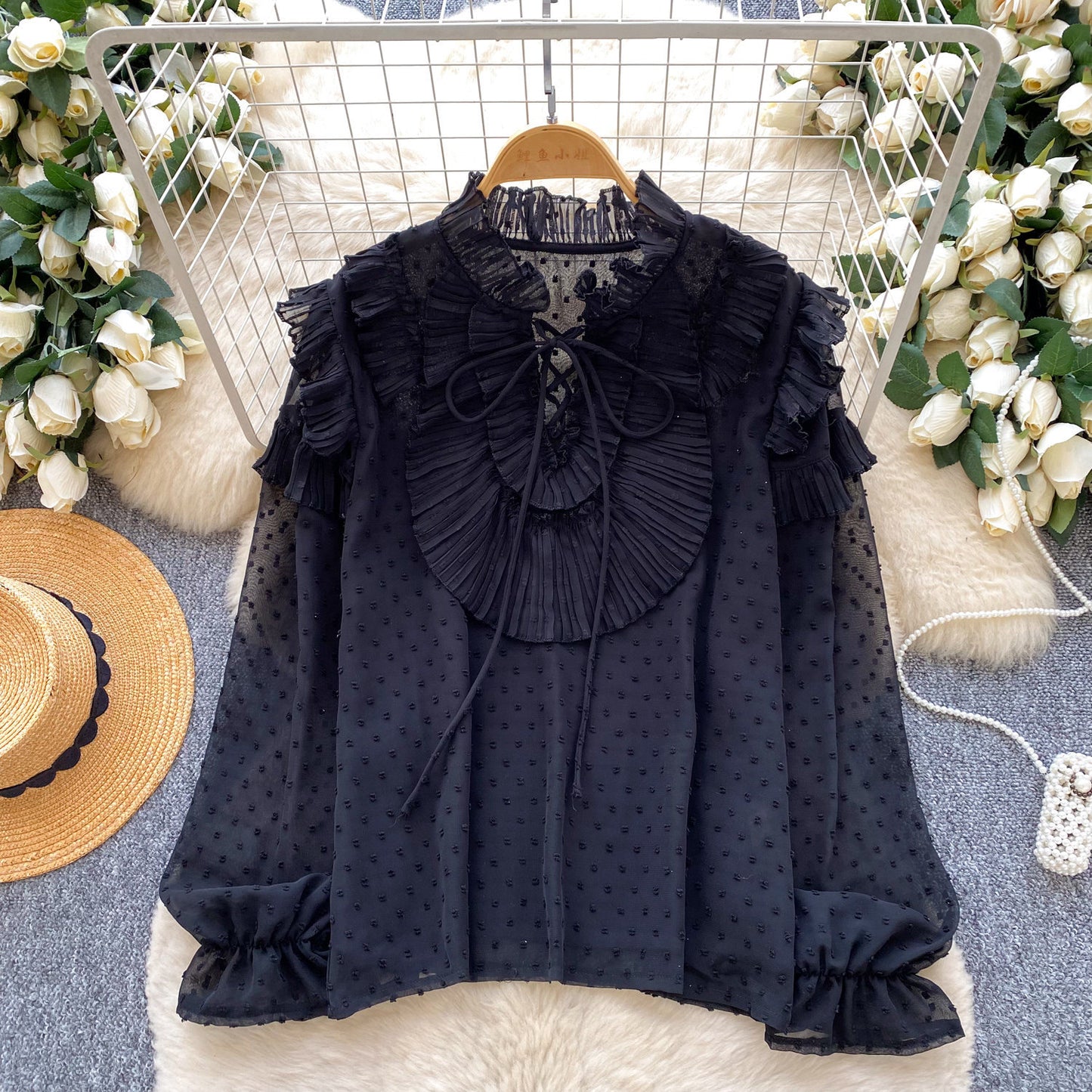 Early Spring Light Luxury Youth-Enhancing Chic Blouse Top