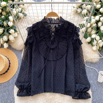 Early Spring Light Luxury Youth-Enhancing Chic Blouse Top