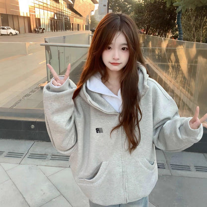 Printed Hoodie Women's Loose Casual Couple Jacket