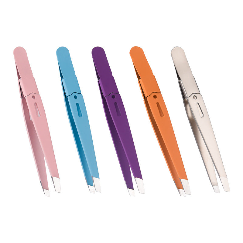 Beauty Fine Hairs Puller Stainless Steel Slanted Eye Brow Clips Removal Makeup Tools